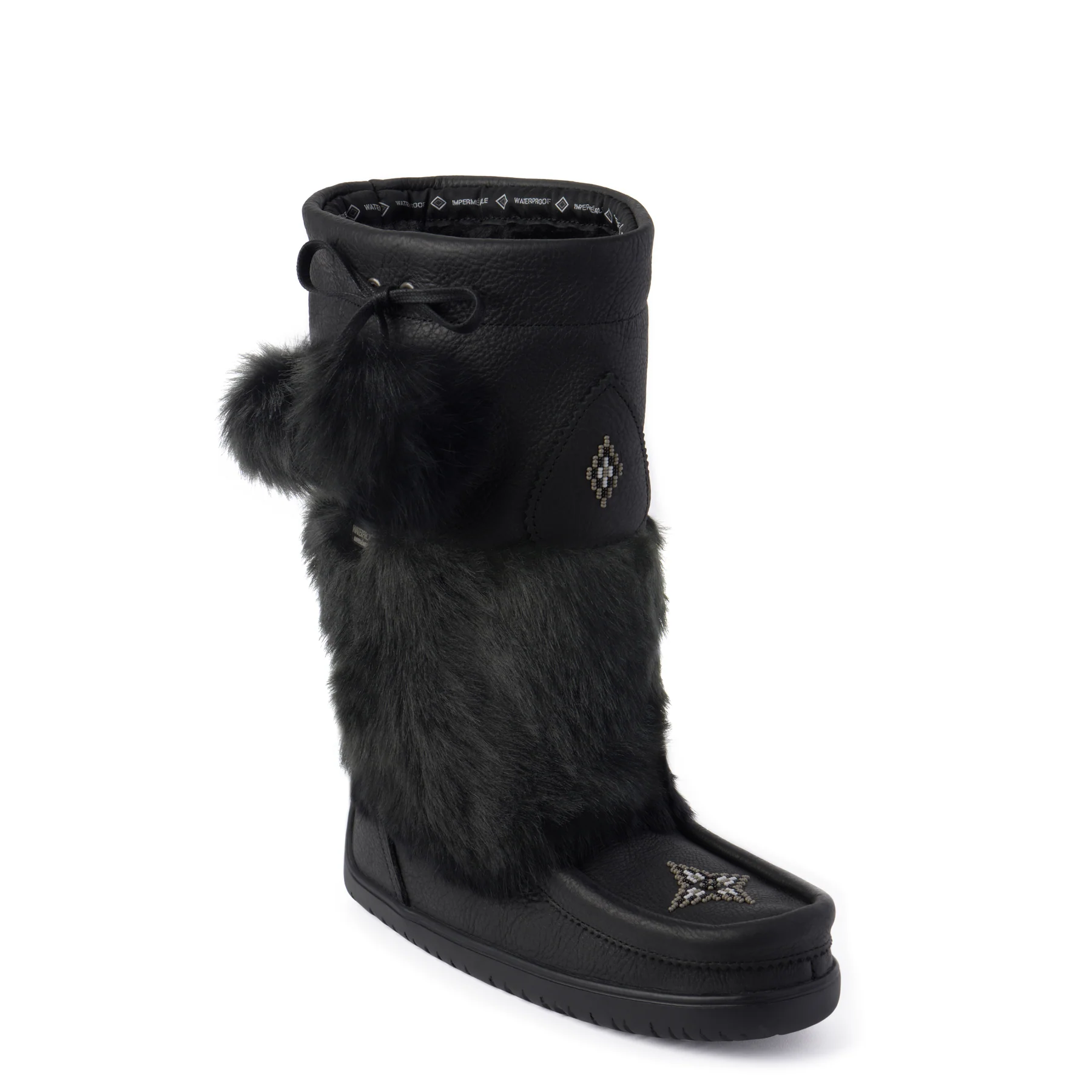 Waterproof Faux Fur Snowy Owl Grain Leather