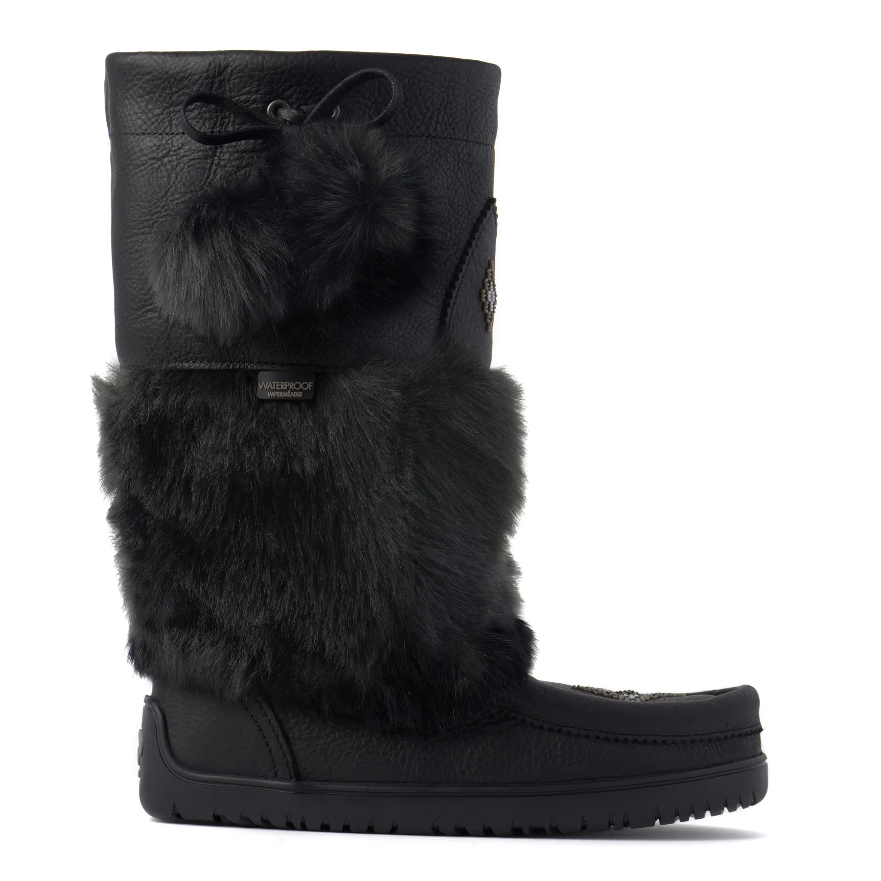 Waterproof Faux Fur Snowy Owl Grain Leather - Image 2